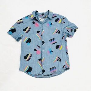 Target Pride #takepride Chambray Denim Retro Flag Print Button Down Shirt